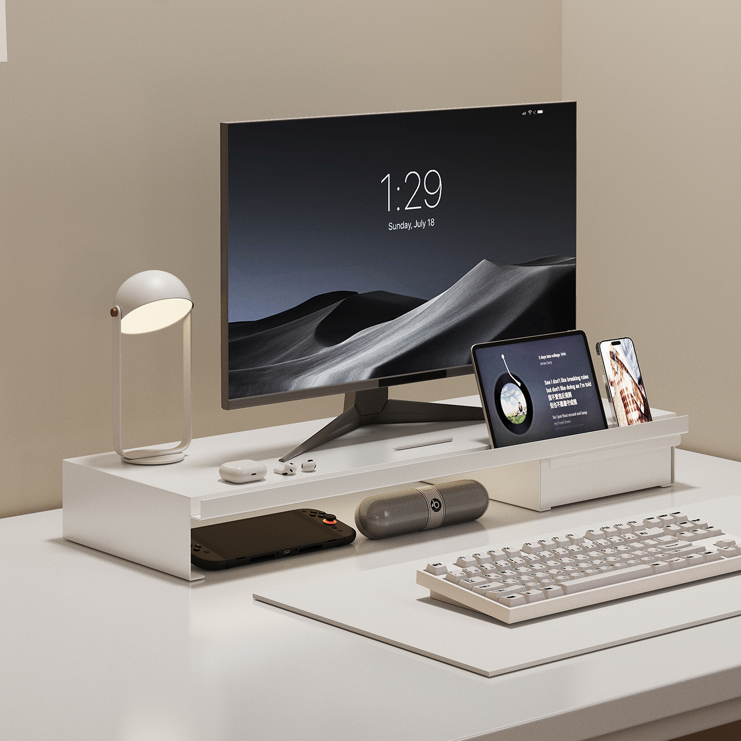 a生办公室台面电脑增高架置物架