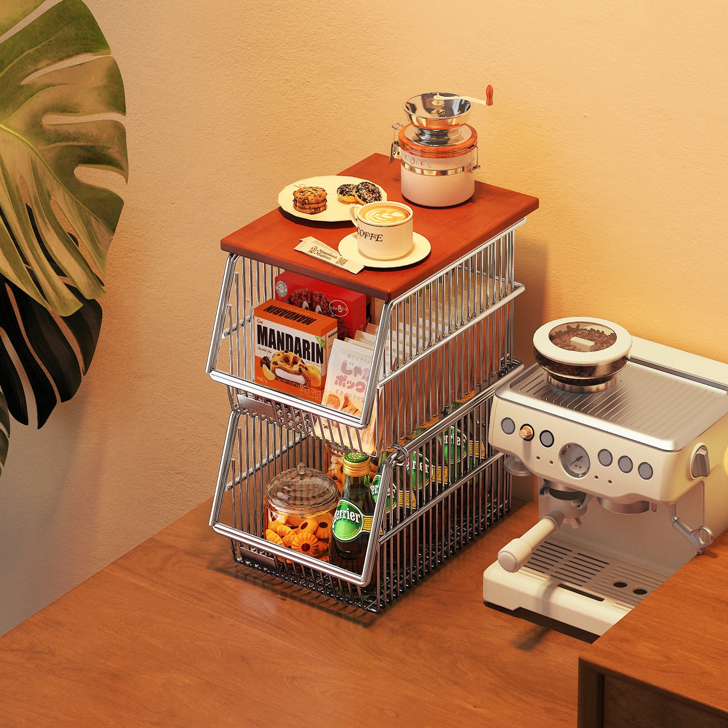 a生零食收纳筐高颜值窄款置物架