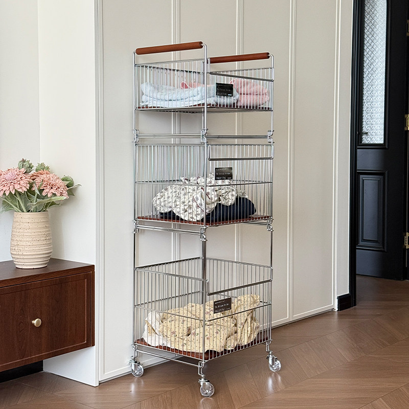 分区脏衣篓家用脏衣服收纳筐高级感浴室洗衣篮卫生间小推车置物架,收纳整理,脏衣篮,淘宝优惠券,粉丝福利购,淘宝优惠卷