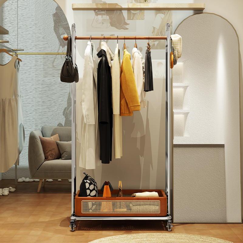 a生中古风服装店展示架可移动