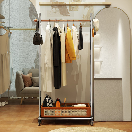 a生中古风服装店展示架可移动