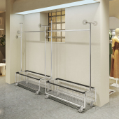 衣服陈列架挂衣架移动中岛货架子 店正挂架落地式 服装 店展示架女装