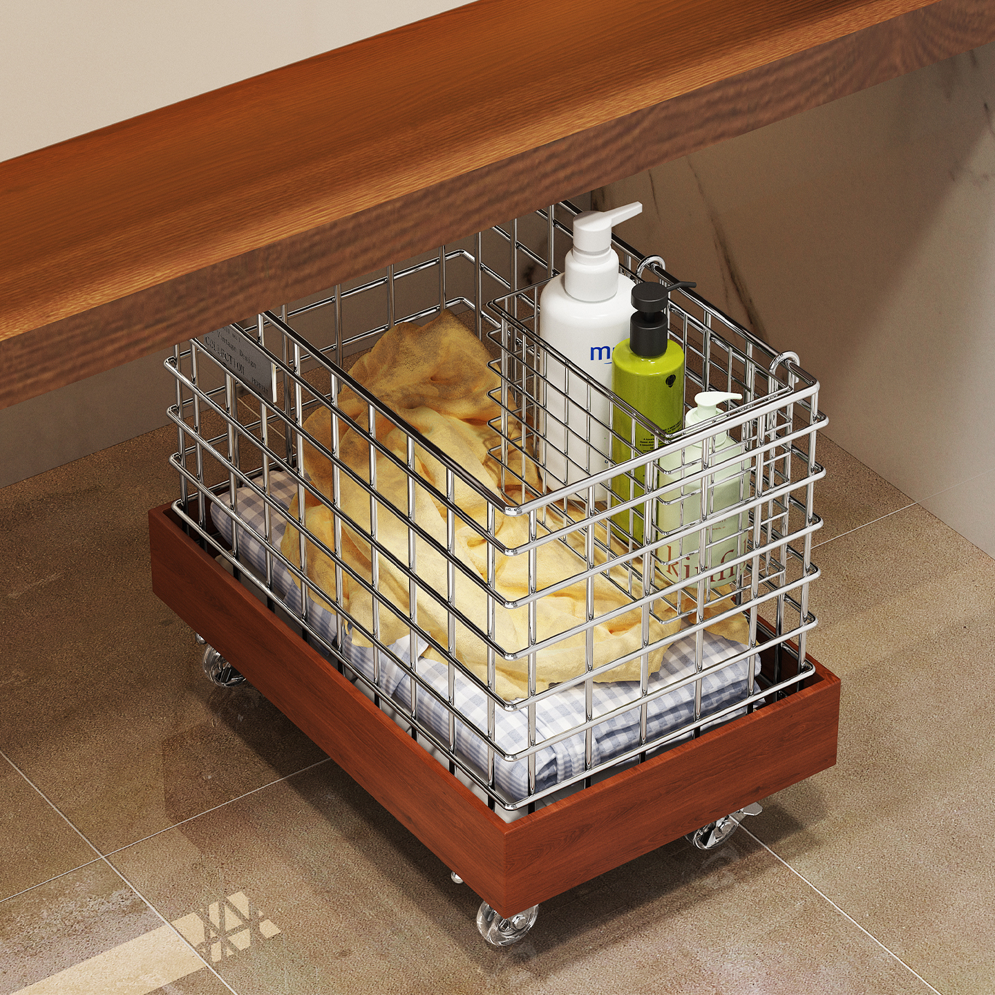 a生家用浴室柜下脏衣篓小推车子