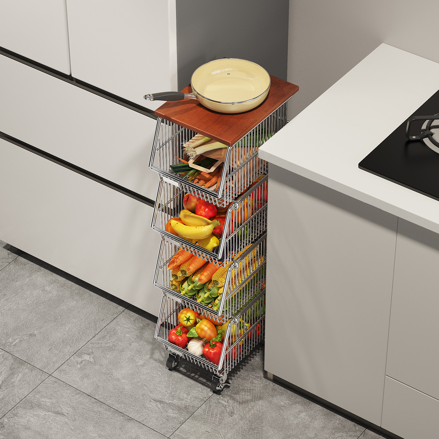 a生厨房置物架落地夹缝收纳架子