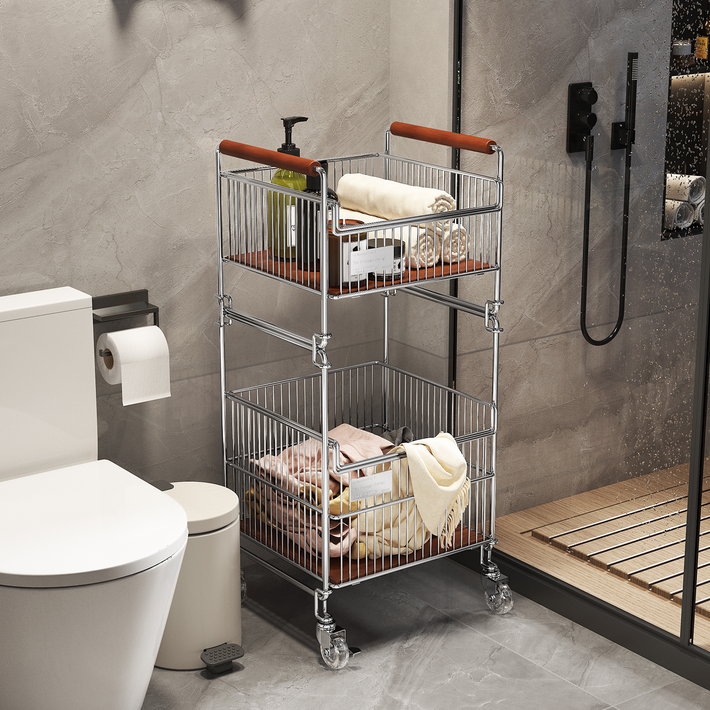 a生浴室推车式脏衣篮脏袜子收纳