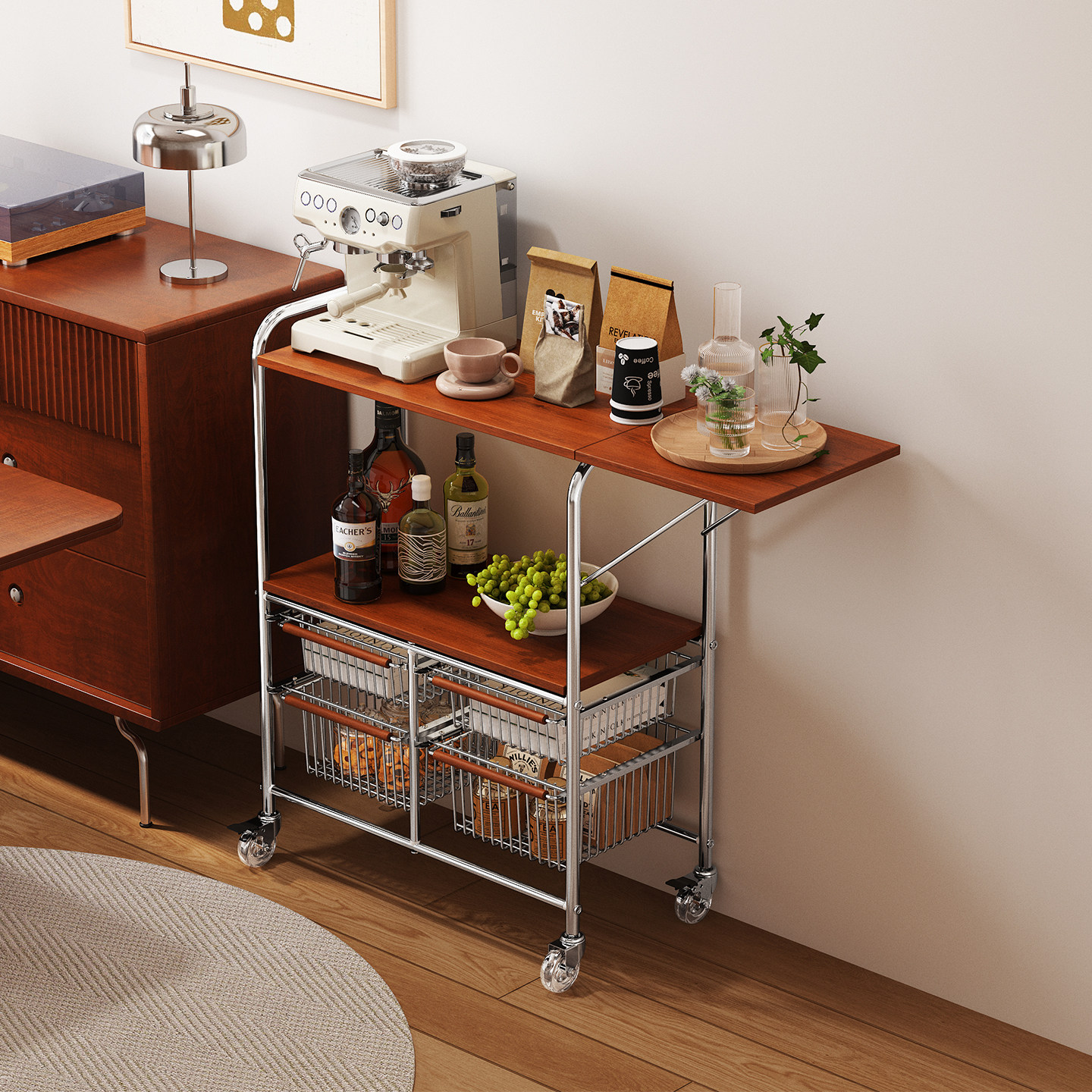 客厅零食置物架小推车家用靠墙边几茶几多功能储物架可移动餐边柜,住宅家具,移动边几/推车,淘宝优惠券,粉丝福利购,淘宝优惠卷