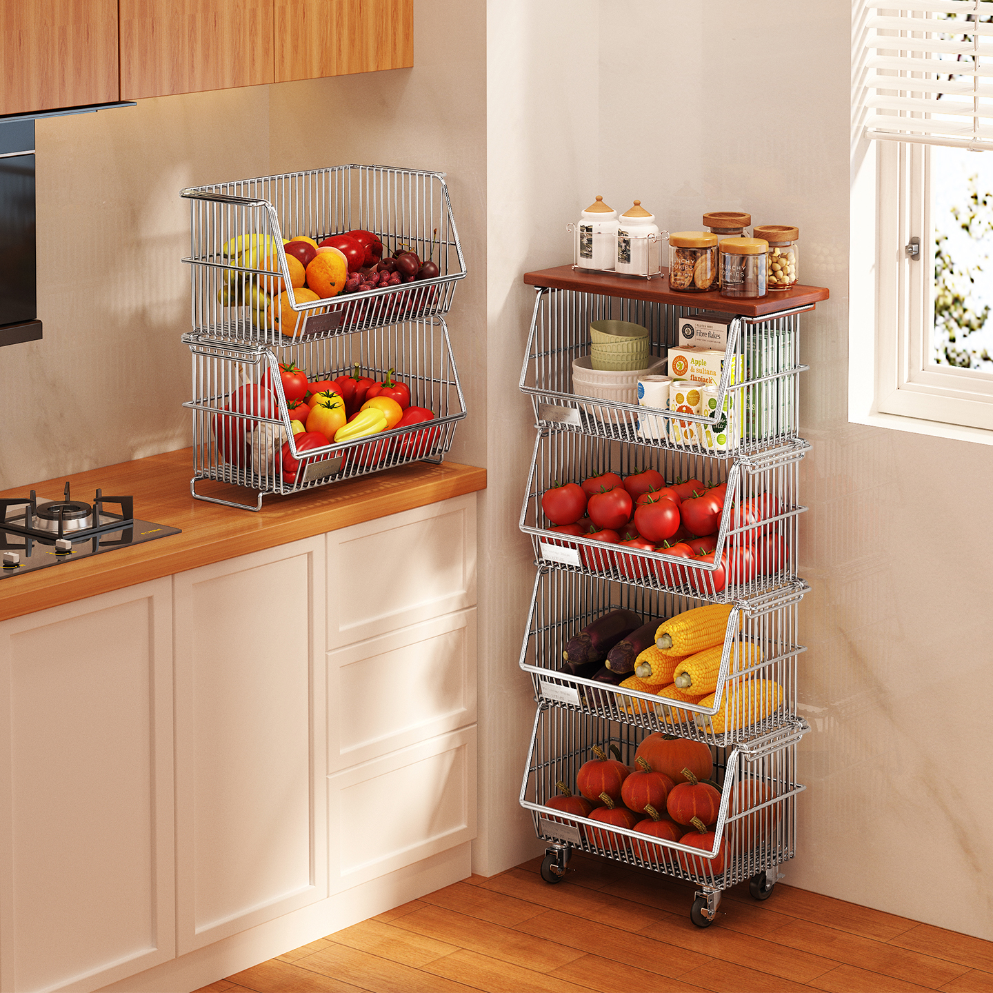 a生304不锈钢大容量菜篮子置物架