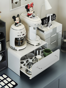 桌面杯子收纳柜抽屉式马克杯水杯架茶杯抽屉柜吧台咖啡机置物架