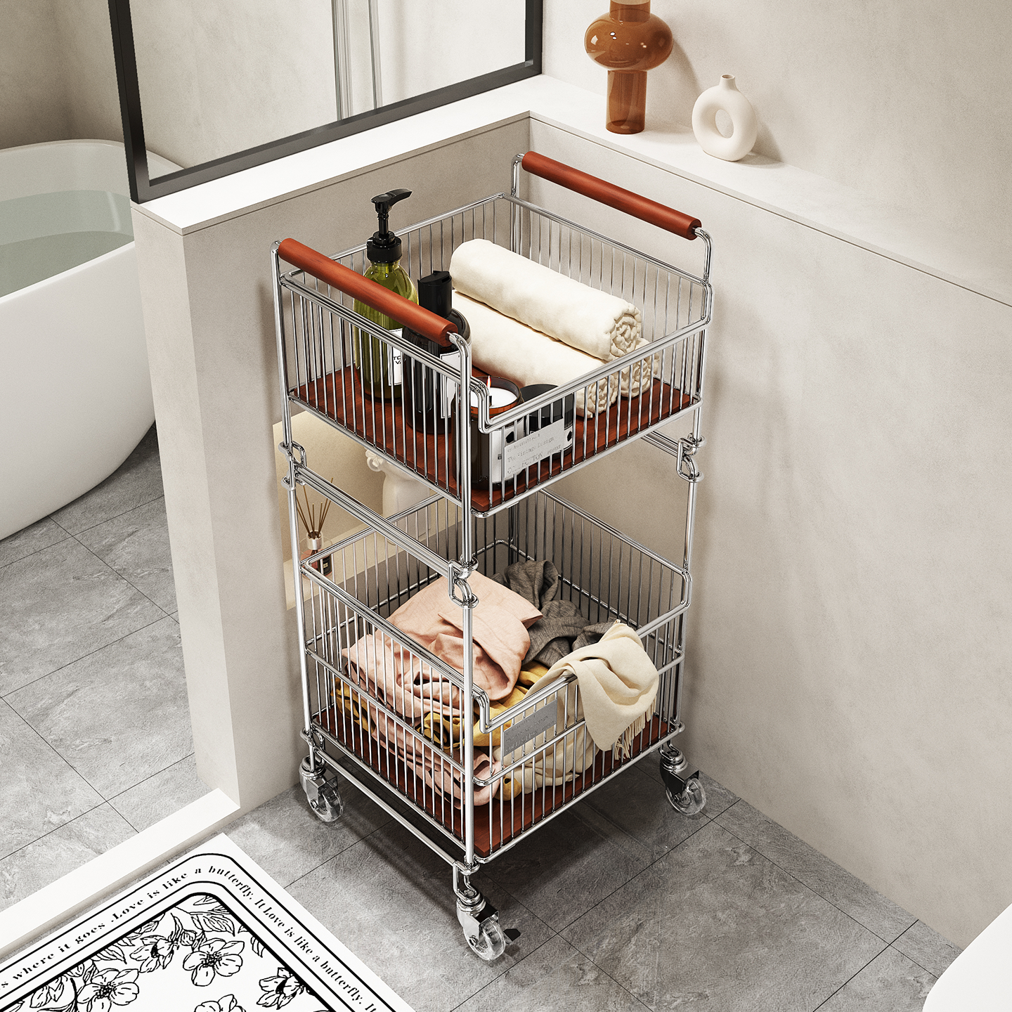 a生浴室收纳筐可移动分区脏衣篮