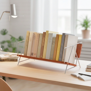 中古实木书架台面书桌上小型书本收纳架学生书立整理柜家用置物架