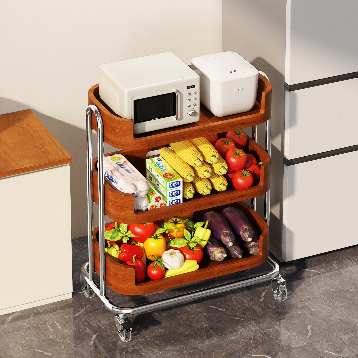 a生厨房移动收纳筐冰箱侧置物架