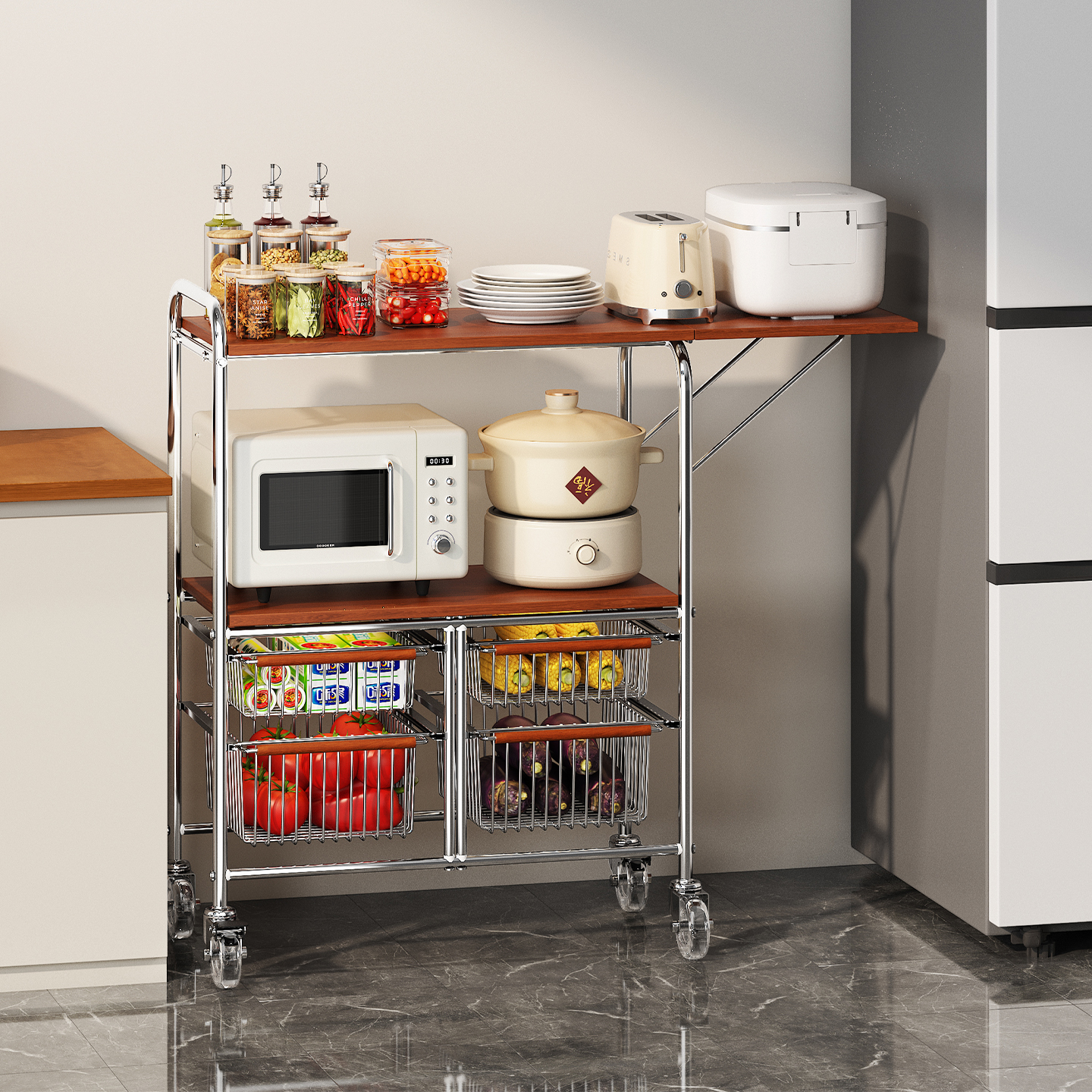 a生厨房多功能置物架落地收纳架