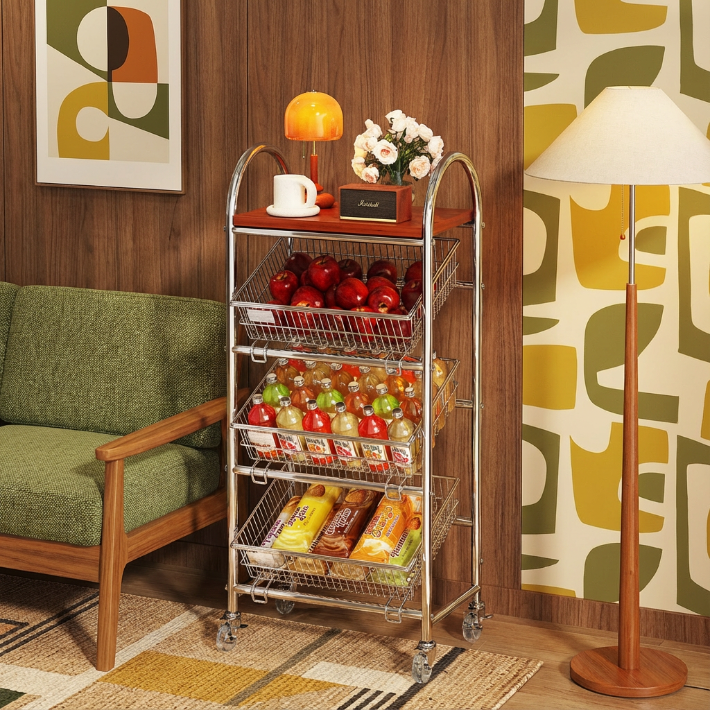 客厅置物架零食储物架收纳柜小推车多功能杂物整理家用厨房果蔬篮,收纳整理,收纳柜,淘宝优惠券,粉丝福利购,淘宝优惠卷