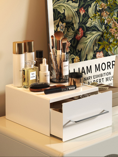 化妆品收纳盒高级感小型带抽屉桌面护肤防尘家用梳妆台首饰置物架