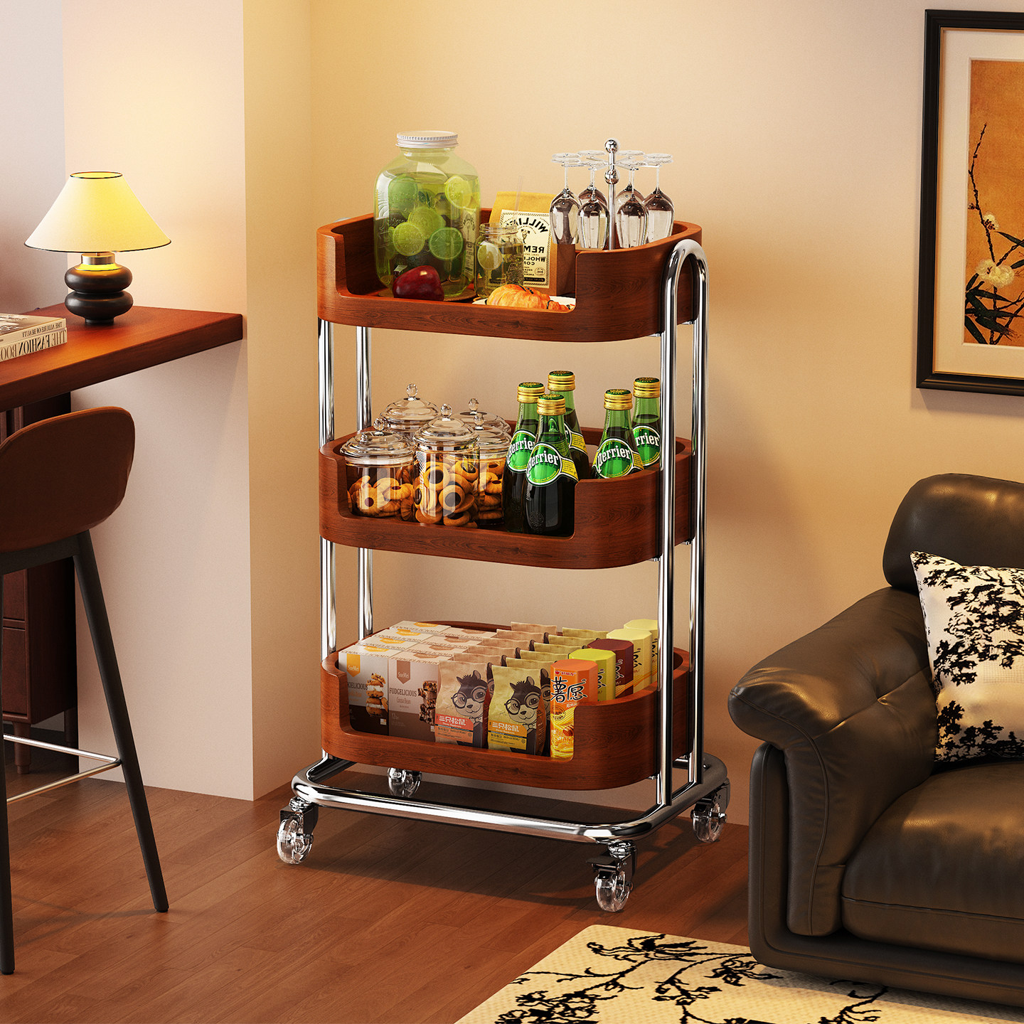 a生客厅移动边几桌小茶几沙发旁置物架零食收纳推车实木餐边柜子,住宅家具,移动边几/推车,淘宝优惠券,粉丝福利购,淘宝优惠卷