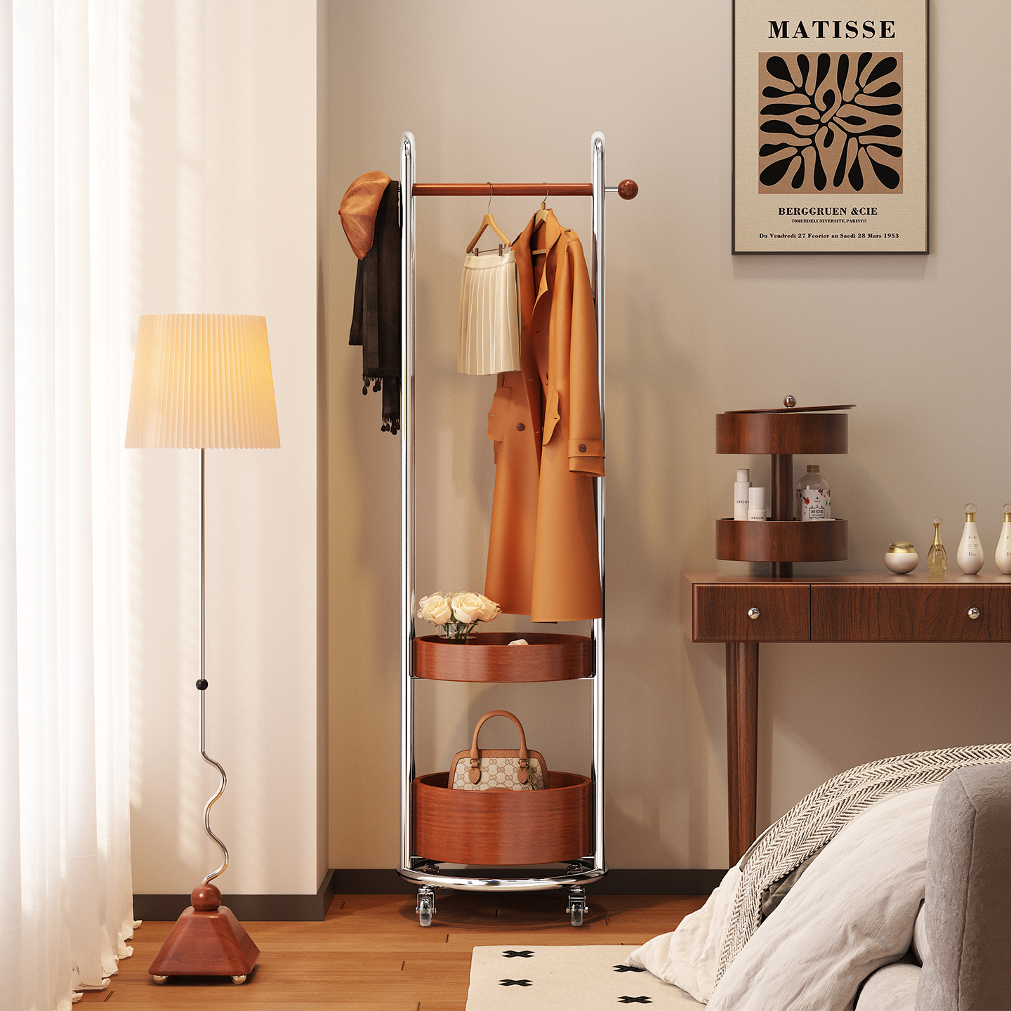 a生卧室挂衣架落地转角衣帽架子