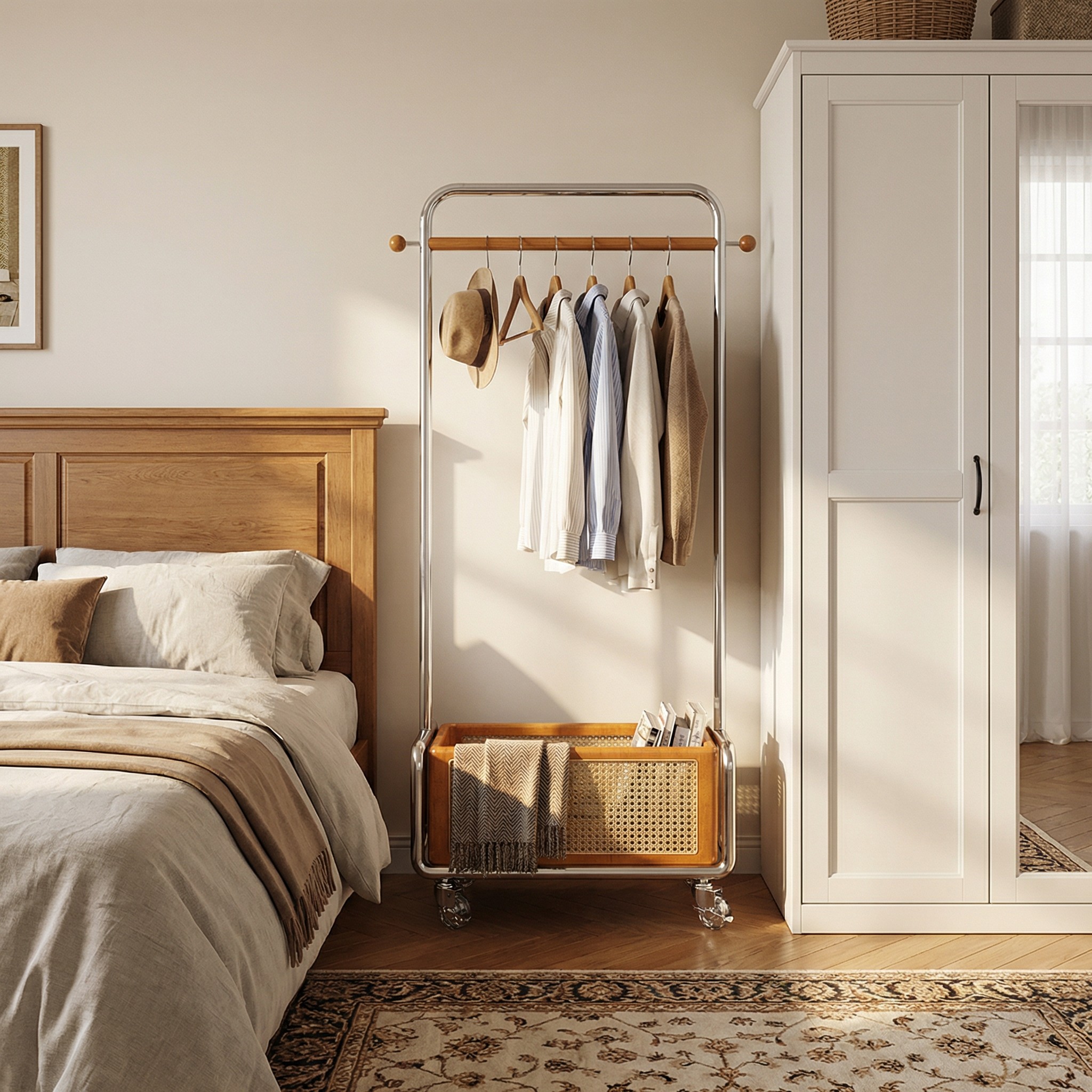 中古落地衣帽架卧室移动衣服晾衣架床头床边次净挂衣架包包置物架,住宅家具,衣帽架,淘宝优惠券,粉丝福利购,淘宝优惠卷