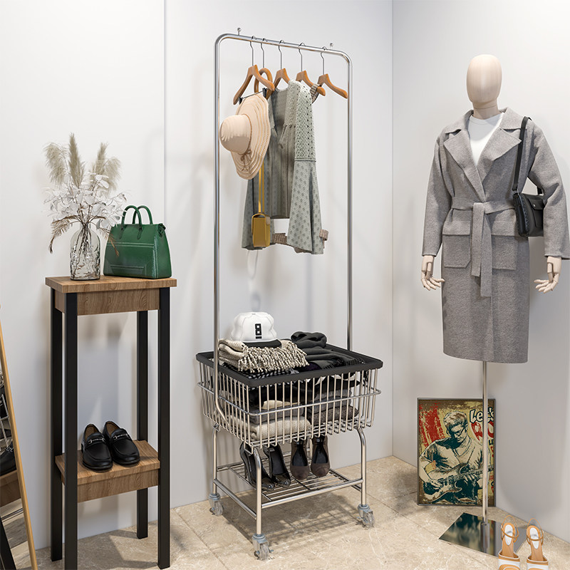 服装店展示架男女装货架母婴童装拍照购物车衣架落地橱窗陈列道具