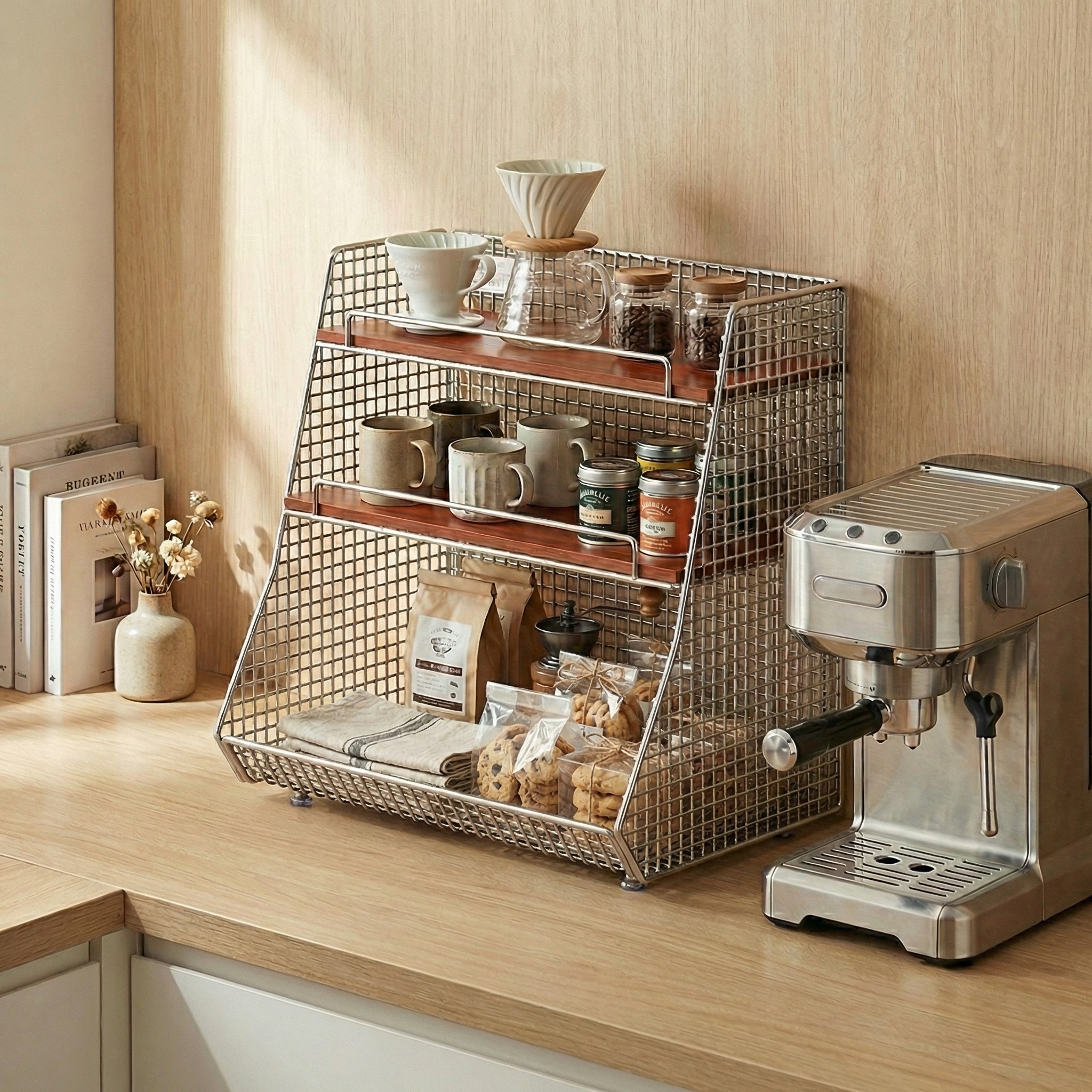 桌面杯架置物架台面餐边柜咖啡角整理架水杯收纳架多层零食收纳筐,住宅家具,搁板/置物架/家用陈列架,淘宝优惠券,粉丝福利购,淘宝优惠卷