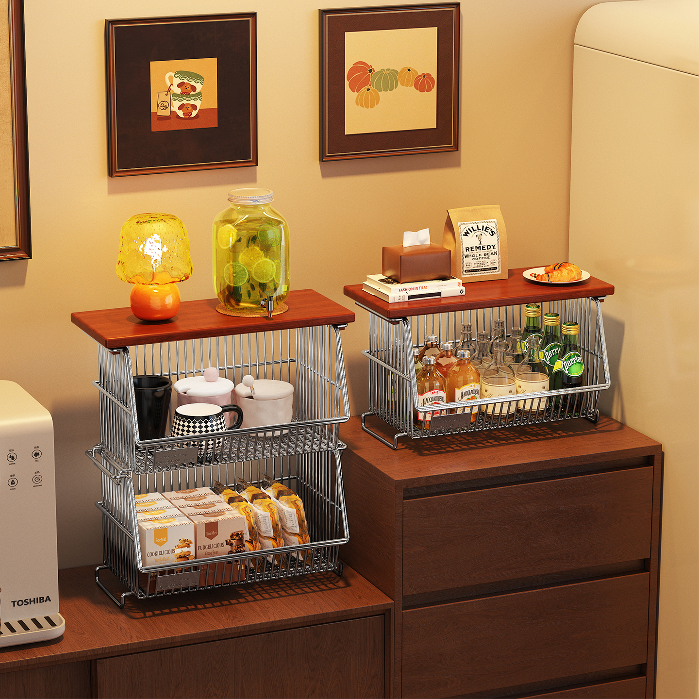 a生不锈钢零食置物架客厅收纳架