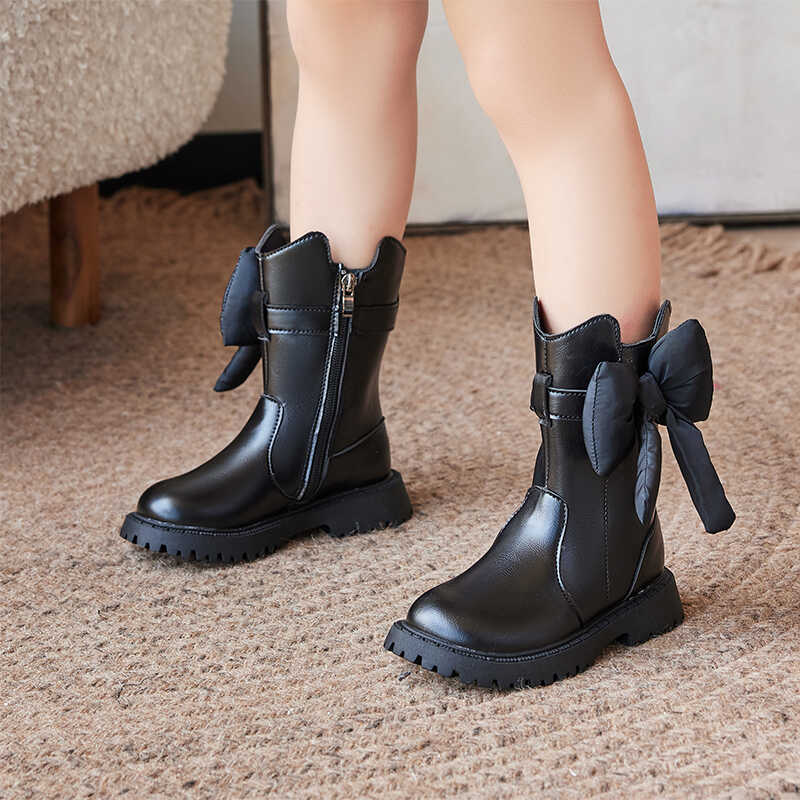 儿童靴子公主长靴中大童皮靴时尚