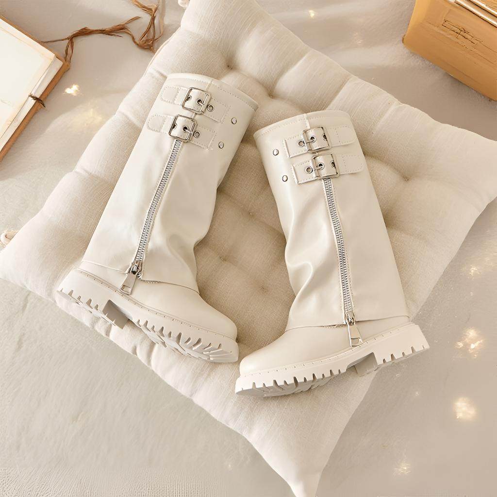 儿童马丁靴时尚走秀女童鞋长筒靴子表演T台模特裤管公主高筒单靴,童鞋/婴儿鞋/亲子鞋,皮靴,淘宝优惠券,粉丝福利购,淘宝优惠卷