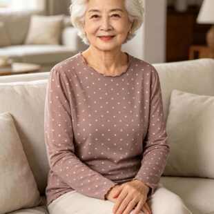 中老年夏大码外穿老人汗衫女长袖T恤内衣妈妈老太太透气薄打底