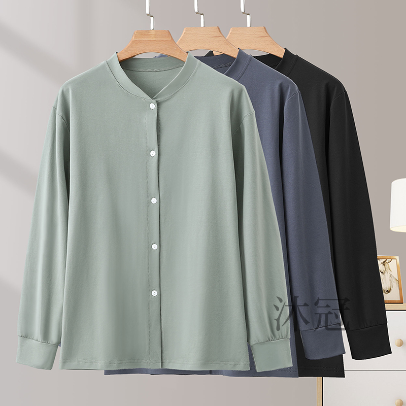 纯棉长袖开衫外套男装夏