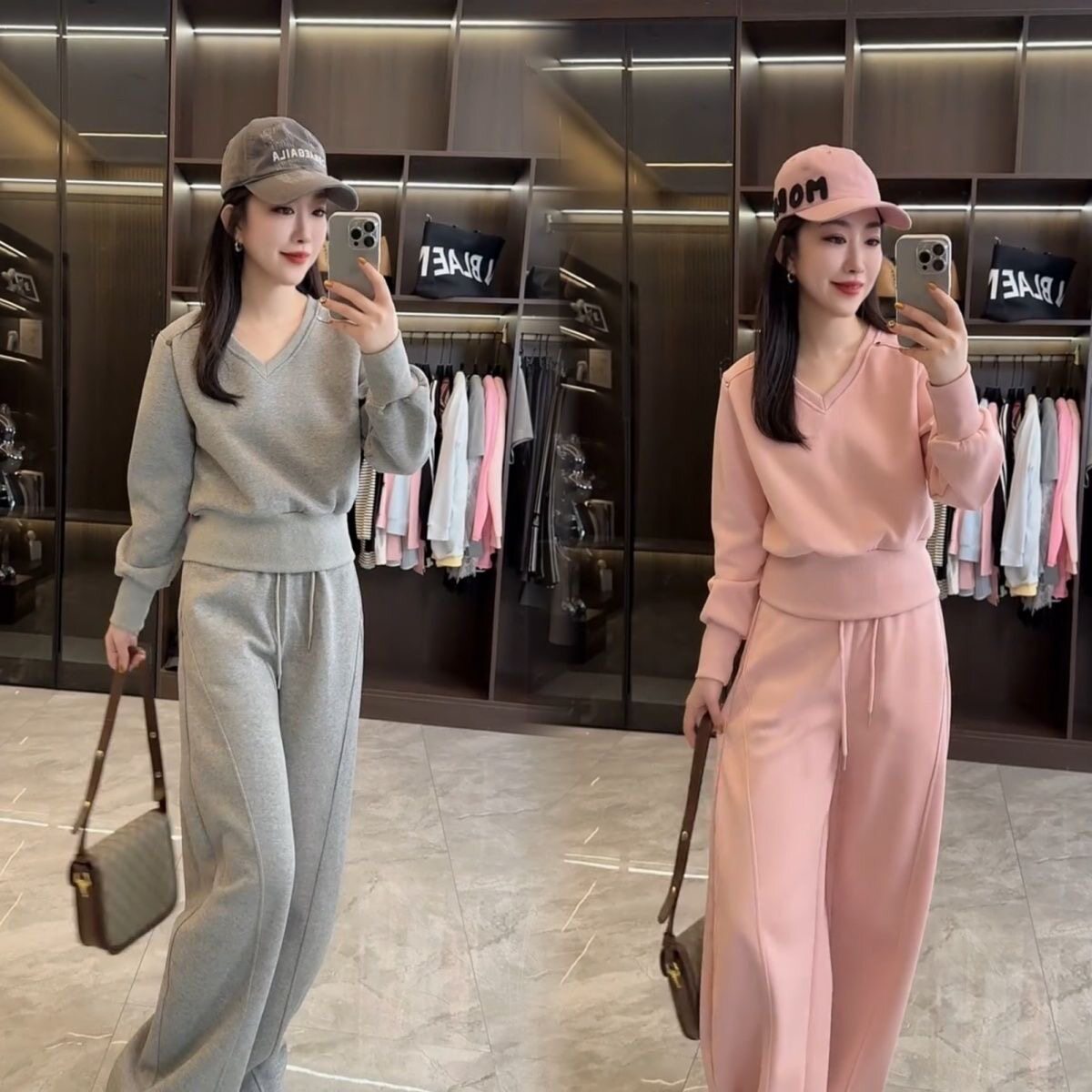 欧货休闲运动套装女早春2026年新款时尚洋气铆钉卫衣长裤两件套潮