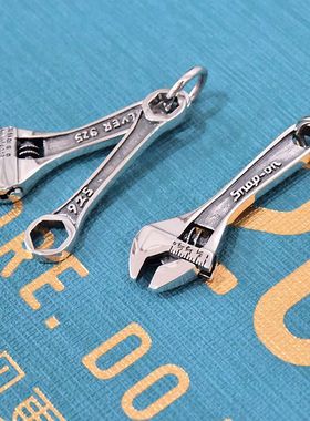 泰国进口男女复古朋克六角活口扳手微缩工具泰银吊坠925纯银挂件