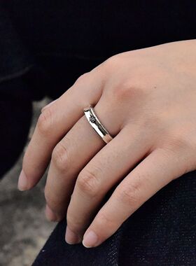 进口男女款925纯银唐草花纹戒指