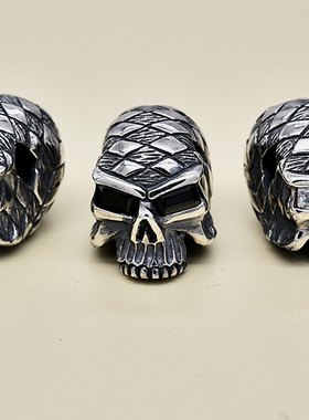 泰国镶钻骷髅头纯银吊坠