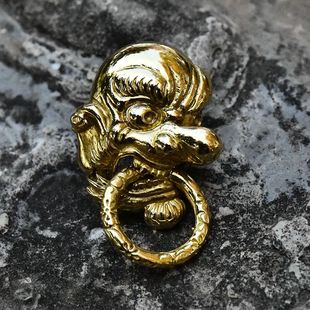 DIY配件日系天狗大神纯铜进口钱包财布扣子朋克樱花纹圆环和尚头