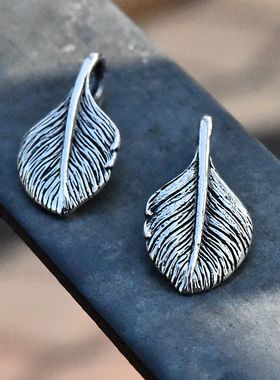 925纯银羽毛吊坠小挂件