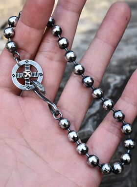 进口男士925纯银欧美圆珠手链