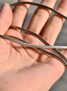 手工编织实心纯银复古做旧链子