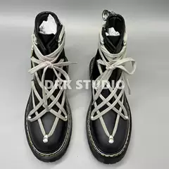 21Ss New Co-Branded Five-Pointed Star Lace-Up Martin Boots for Men and Women, Same Style Boots for Couples