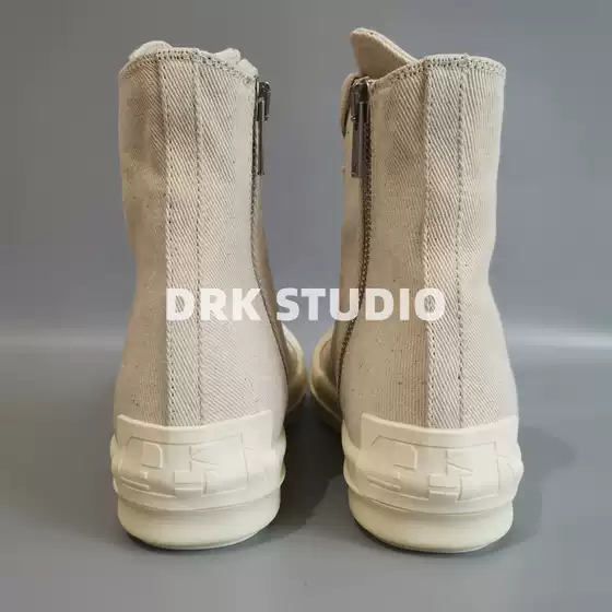 2022 New Style Apricot Gray Cloth Heel Patch Sub-Line High-Top Lace-Up Men's and Women's Same Style Couple Shoes