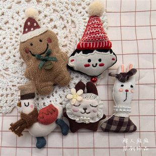 卡通可爱森系手工布艺玩偶立体娃娃胸针毛衣围巾帽子包包别针配饰