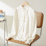 可风各衬衫55815P80K128新中式风刺绣衬衫女，女装衬衫，可风各