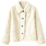 可风各羊羔毛外套510046P189K302.4翻领羊羔毛外套，女装短外套，可风各