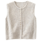 可风各针织马甲510032P40K64针织马甲背心韩版简约无袖款，女装马甲，可风各