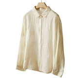 可风各苎麻衬衫58072P149K238.4苎麻匹布刺绣衬衫长袖女，女装衬衫，可风各