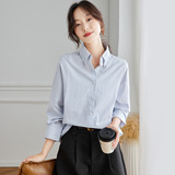 可风各长袖衬衫58074P98K156.8式时尚条纹衬衫女长袖，女装衬衫，可风各