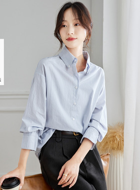 可风各长袖衬衫58074P98K156.8式时尚条纹衬衫女长袖