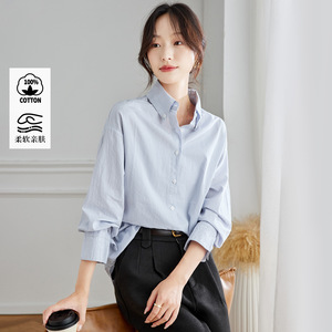 可风各长袖衬衫58074P98K156.8式时尚条纹衬衫女长袖，女装衬衫，可风各