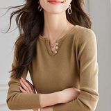 法式三粒扣纯色显瘦针织衫优雅坑条线衫毛衣，女装针织衫/毛衣，可风各