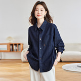 可风各牛仔衬衫58048P99K158.4复古文艺森系牛仔外套长袖衬衫女，女装衬衫，可风各