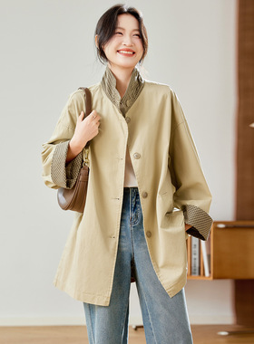 可风各风衣58138P155K248卡其色风衣女中长款