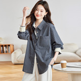 可风各长袖衬衫58055P108K172.8格纹长袖衬衫女，女装衬衫，可风各
